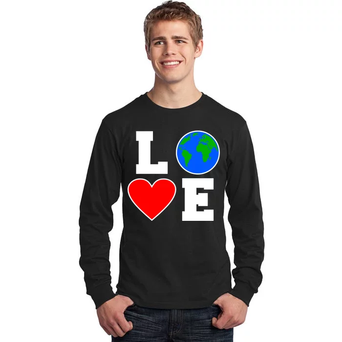 Love Earth Day Globe Heart Science Tall Long Sleeve T-Shirt