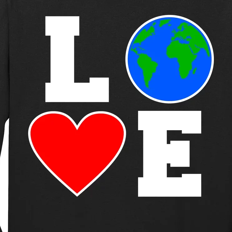 Love Earth Day Globe Heart Science Tall Long Sleeve T-Shirt