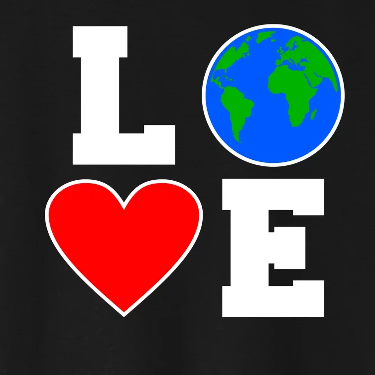 Love Earth Day Globe Heart Science Women's Crop Top Tee