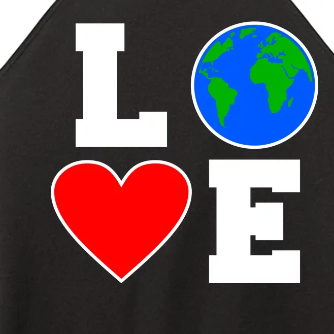 Love Earth Day Globe Heart Science Women’s Perfect Tri Rocker Tank