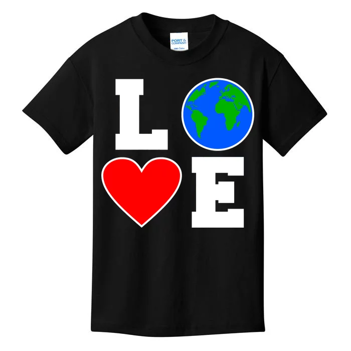 Love Earth Day Globe Heart Science Kids T-Shirt