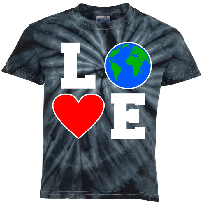 Love Earth Day Globe Heart Science Kids Tie-Dye T-Shirt