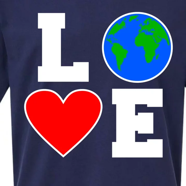 Love Earth Day Globe Heart Science Sueded Cloud Jersey T-Shirt