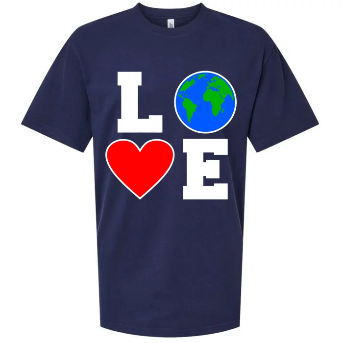 Love Earth Day Globe Heart Science Sueded Cloud Jersey T-Shirt