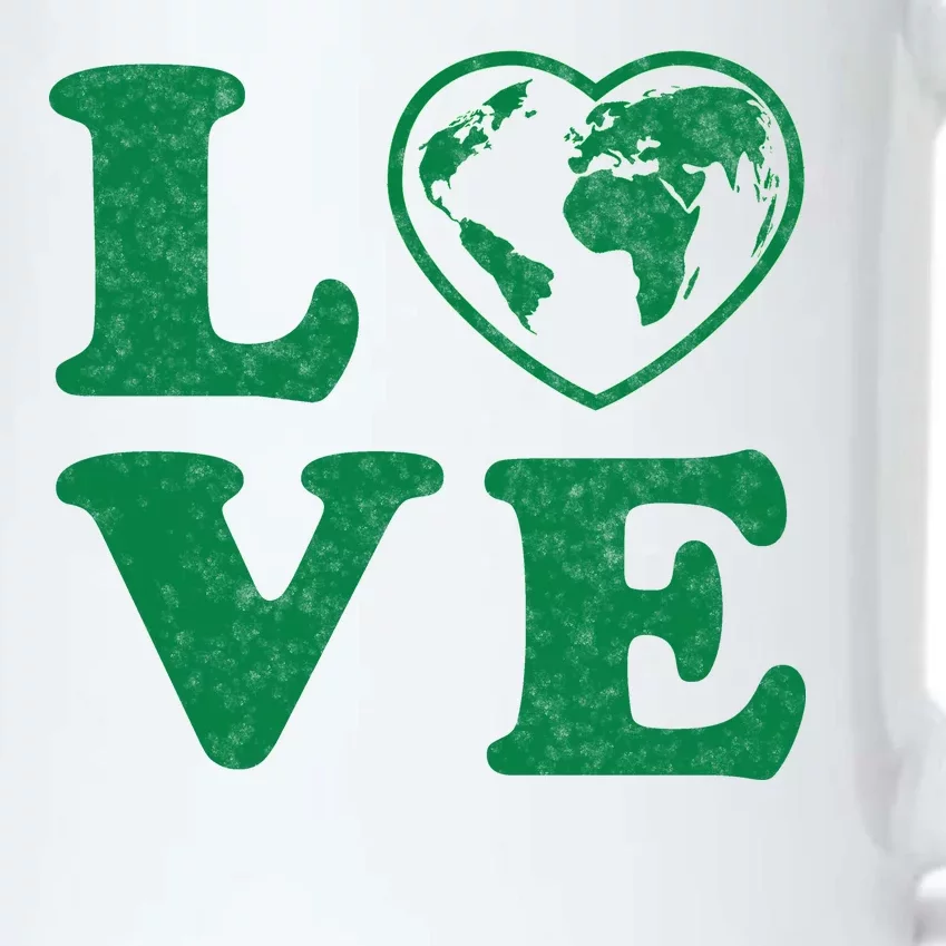 Love Earth Distressed Heart Black Color Changing Mug