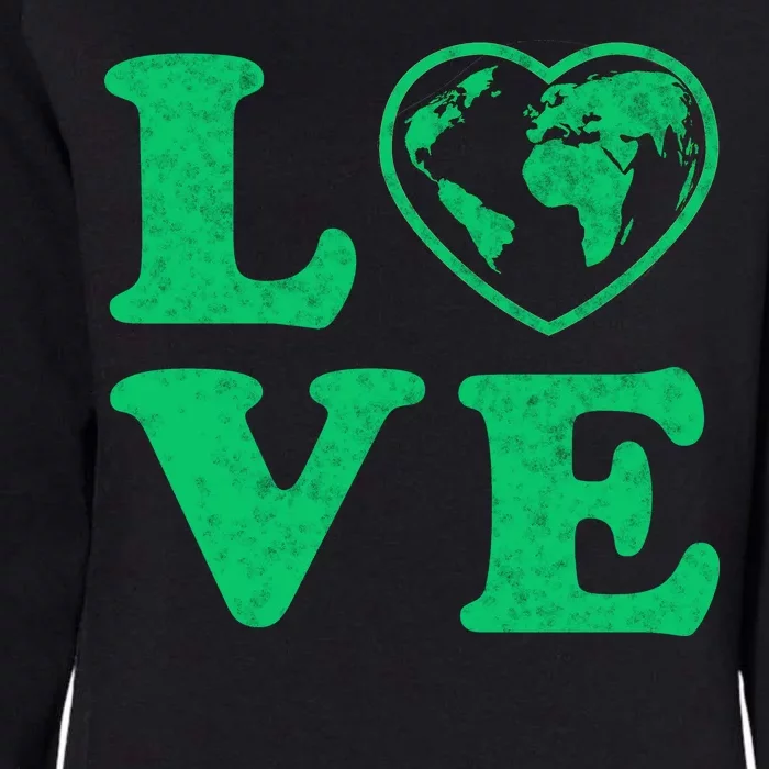 Love Earth Distressed Heart Womens California Wash Sweatshirt