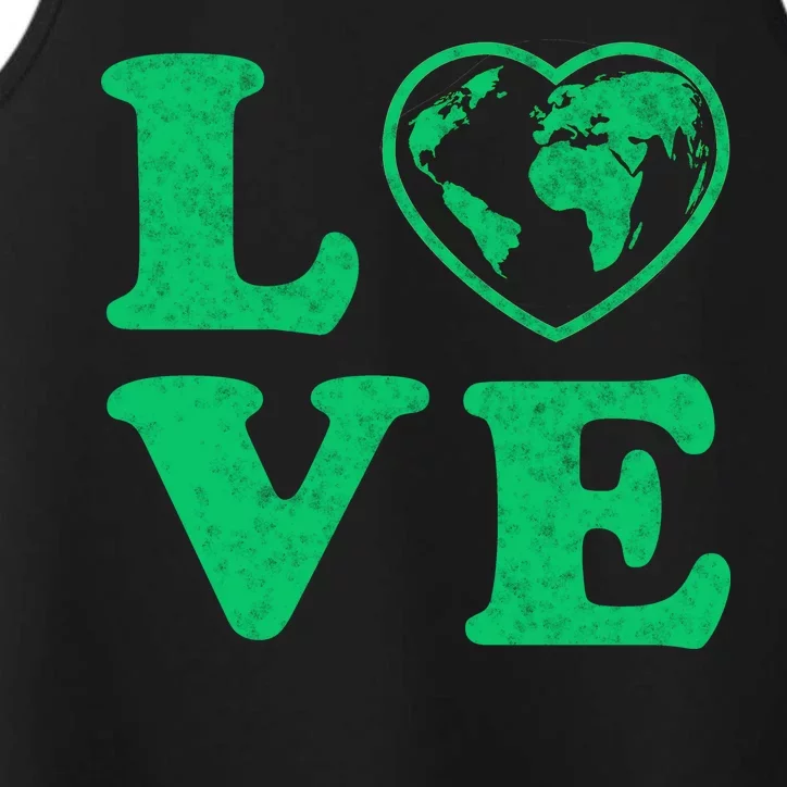 Love Earth Distressed Heart Performance Tank