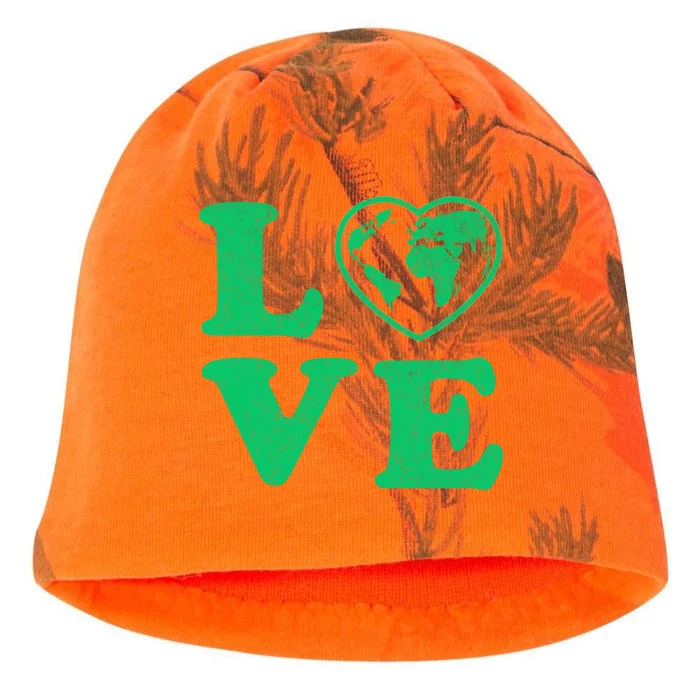 Love Earth Distressed Heart Kati - Camo Knit Beanie