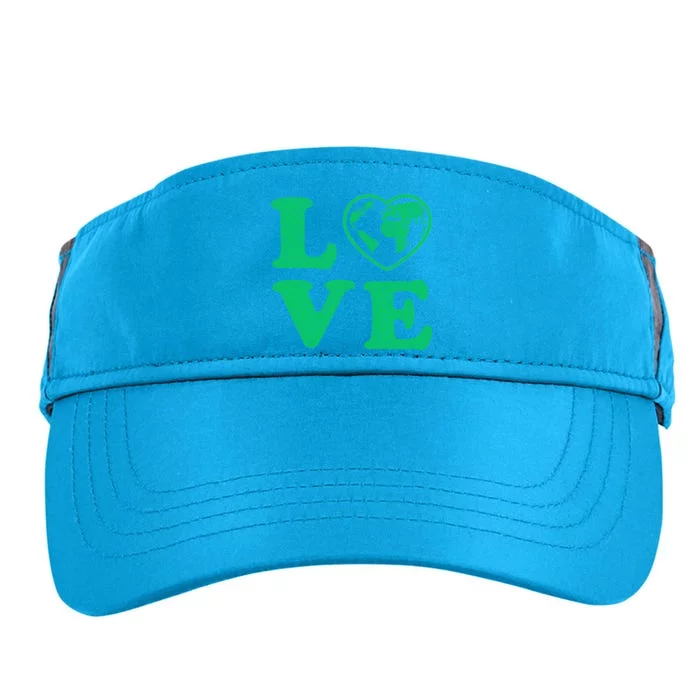 Love Earth Distressed Heart Adult Drive Performance Visor