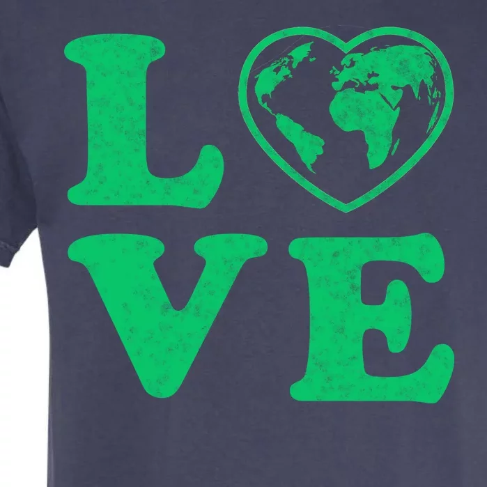 Love Earth Distressed Heart Garment-Dyed Heavyweight T-Shirt