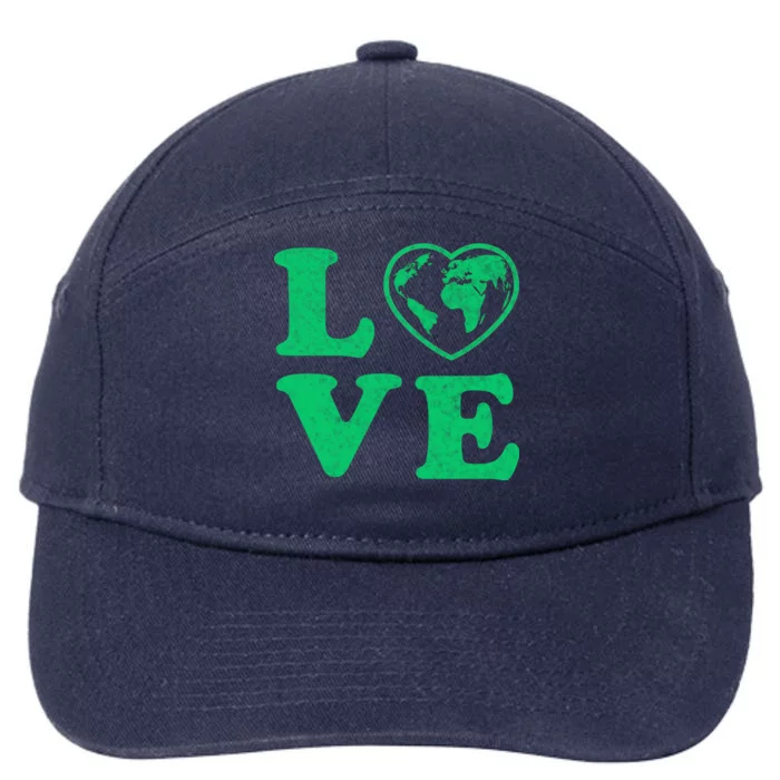 Love Earth Distressed Heart 7-Panel Snapback Hat