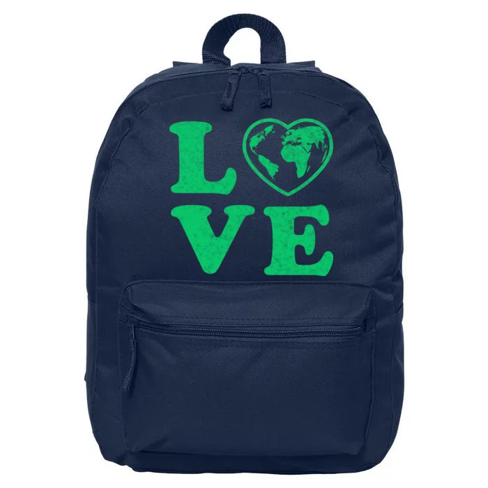 Love Earth Distressed Heart 16 in Basic Backpack