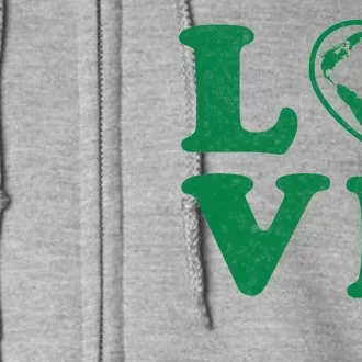 Love Earth Distressed Heart Full Zip Hoodie