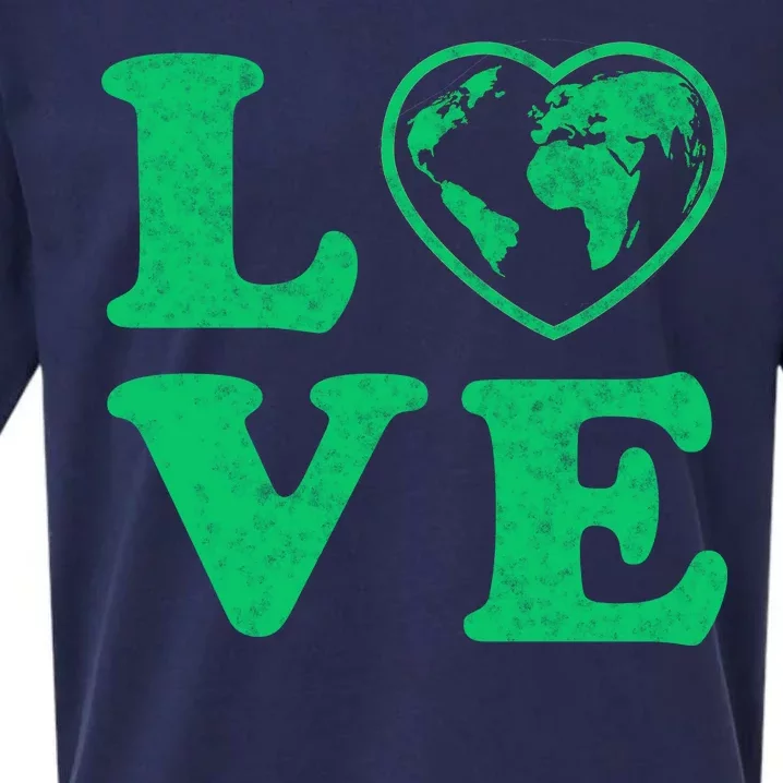 Love Earth Distressed Heart Sueded Cloud Jersey T-Shirt