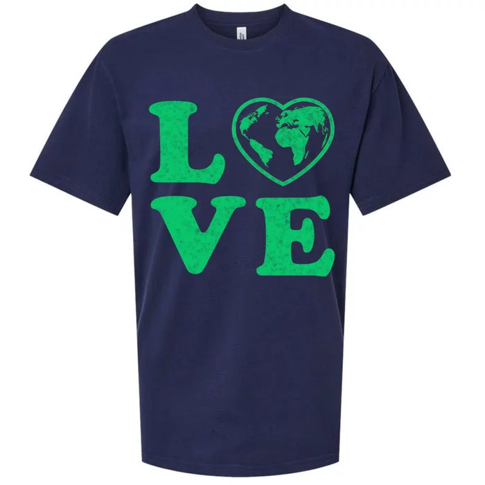 Love Earth Distressed Heart Sueded Cloud Jersey T-Shirt