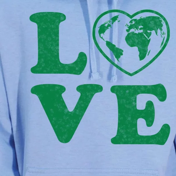 Love Earth Distressed Heart Unisex Surf Hoodie