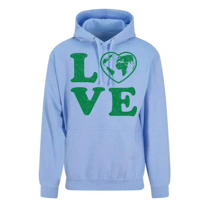 Love Earth Distressed Heart Unisex Surf Hoodie