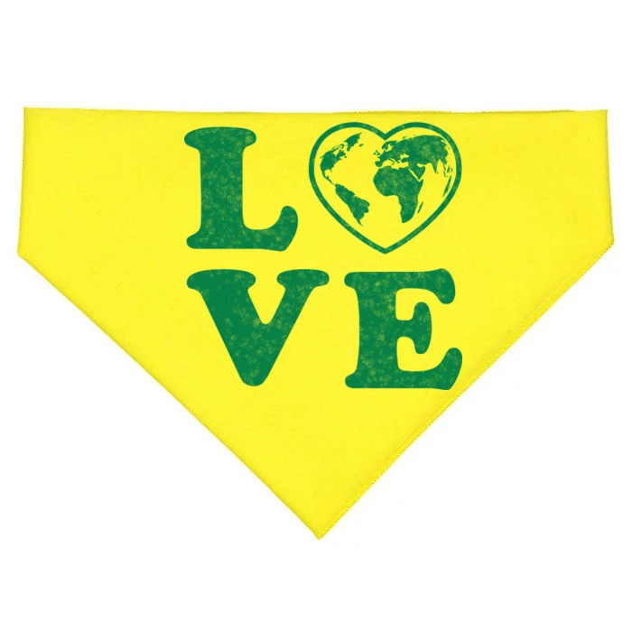 Love Earth Distressed Heart USA-Made Doggie Bandana