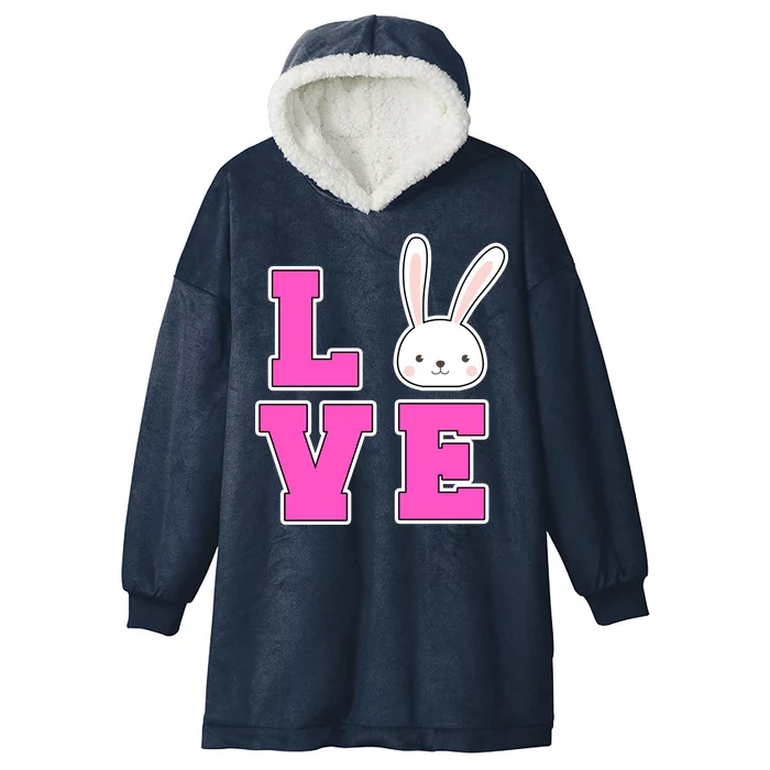 Love Easter Bunny Cute Hooded Wearable Blanket