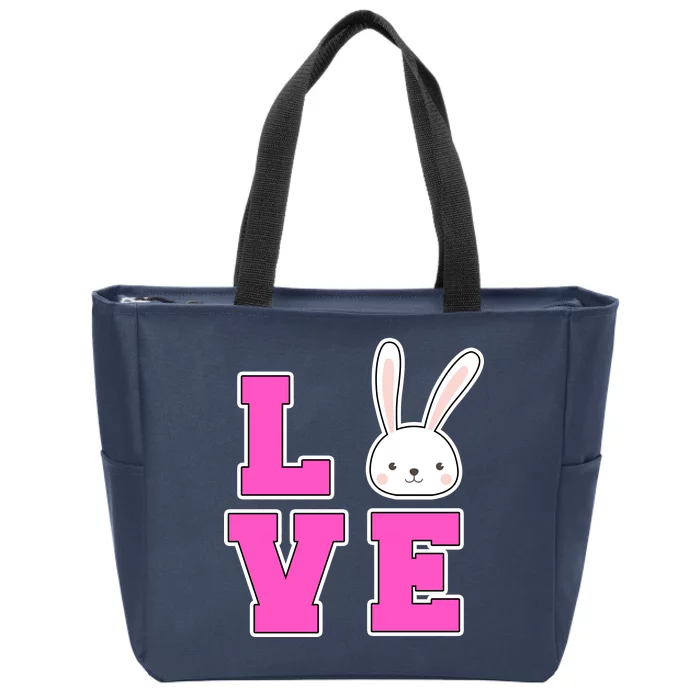 Love Easter Bunny Cute Zip Tote Bag