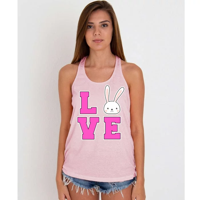 Love Easter Bunny Cute Women's Knotted Racerback Tank