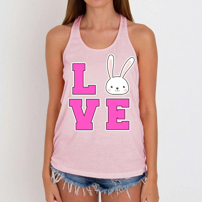 Love Easter Bunny Cute Women's Knotted Racerback Tank