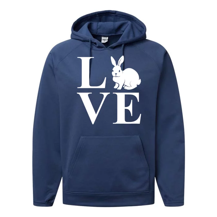 Love Easter Bunny Rabbit Performance Fleece Hoodie