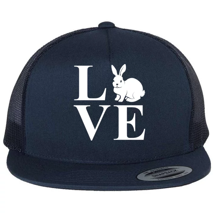 Love Easter Bunny Rabbit Flat Bill Trucker Hat