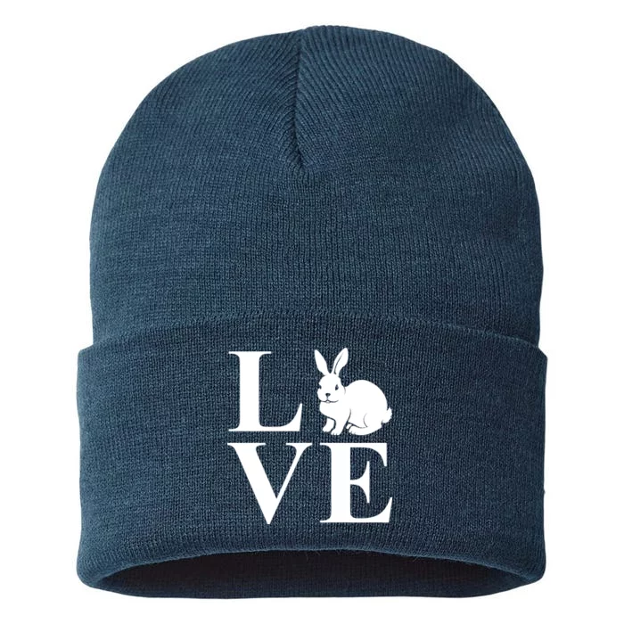 Love Easter Bunny Rabbit Sustainable Knit Beanie