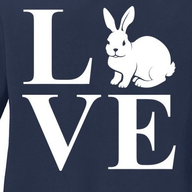 Love Easter Bunny Rabbit Ladies Missy Fit Long Sleeve Shirt