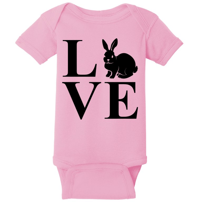 Love Easter Bunny Rabbit Baby Bodysuit