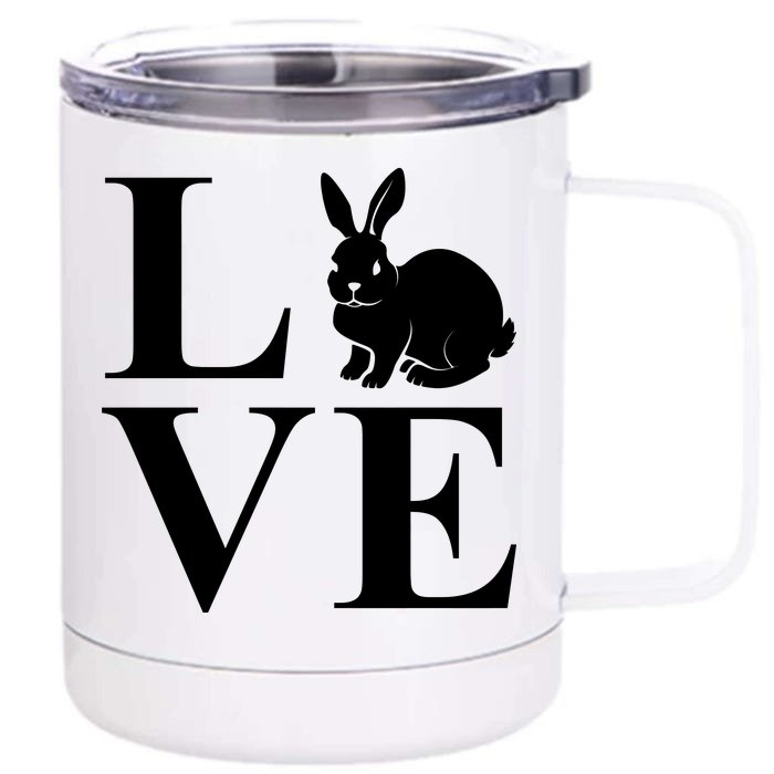 Love Easter Bunny Rabbit Front & Back 12oz Stainless Steel Tumbler Cup