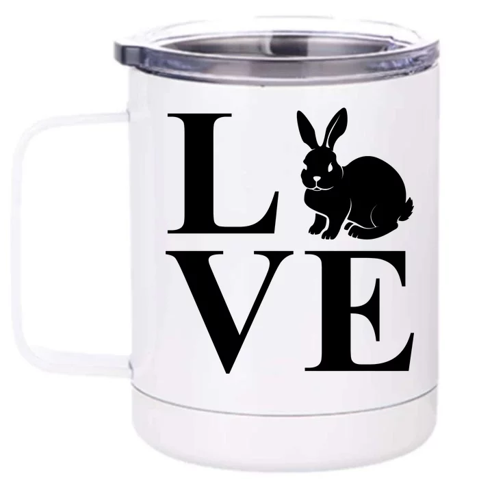 Love Easter Bunny Rabbit Front & Back 12oz Stainless Steel Tumbler Cup