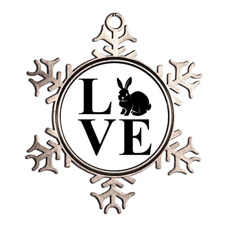 Love Easter Bunny Rabbit Metallic Star Ornament