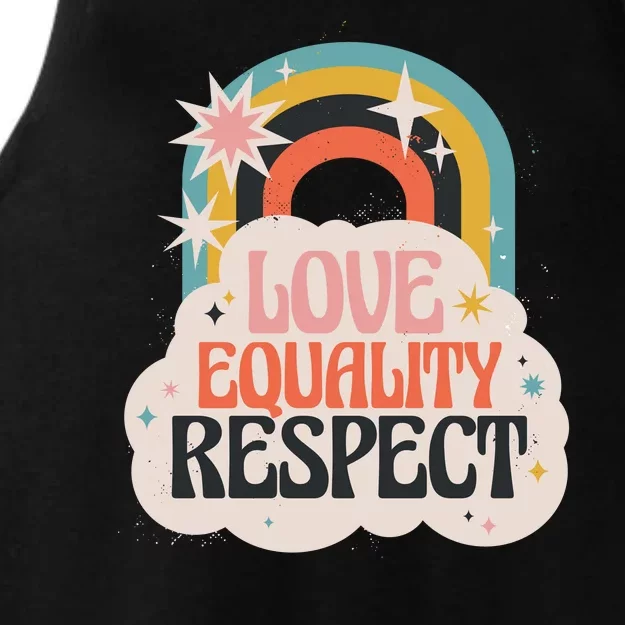 Love Equality Respect Rainbow Ladies Tri-Blend Wicking Tank