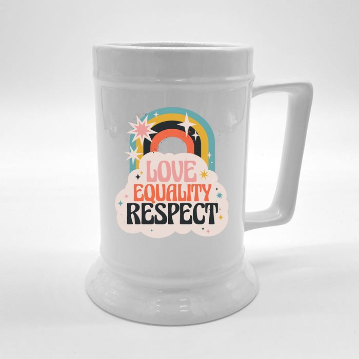 Love Equality Respect Rainbow Front & Back Beer Stein