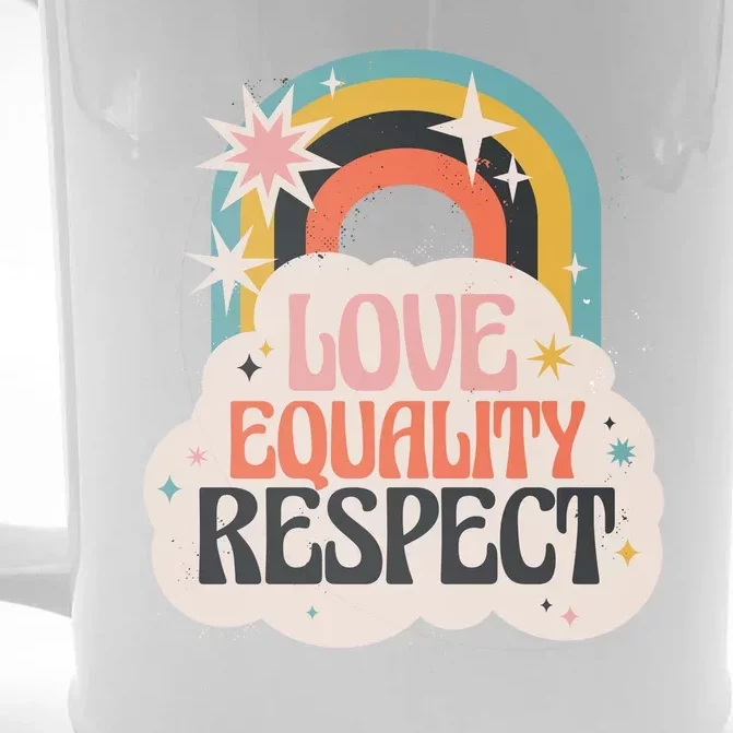 Love Equality Respect Rainbow Front & Back Beer Stein