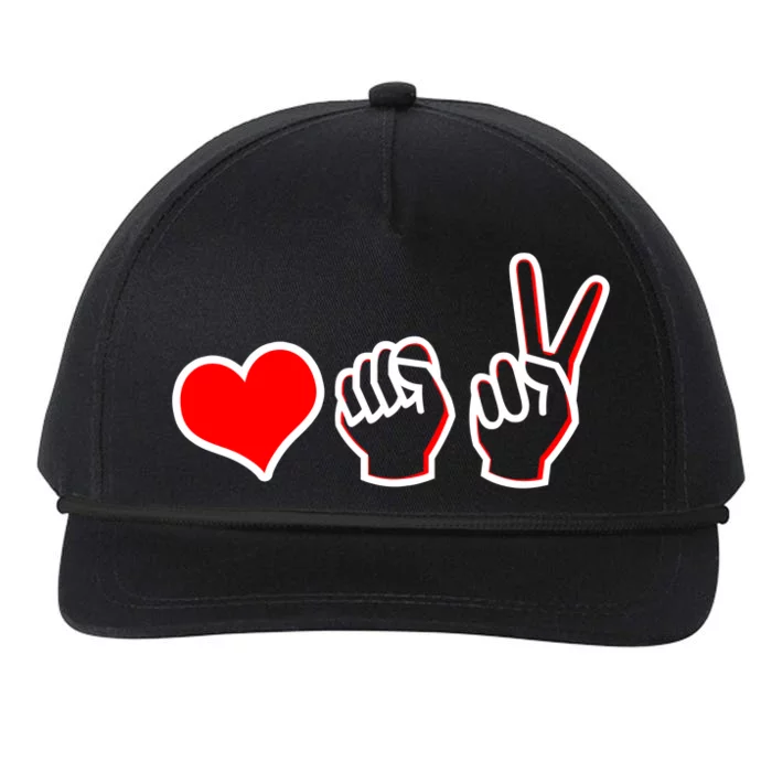 Love Fight Win Snapback Five-Panel Rope Hat