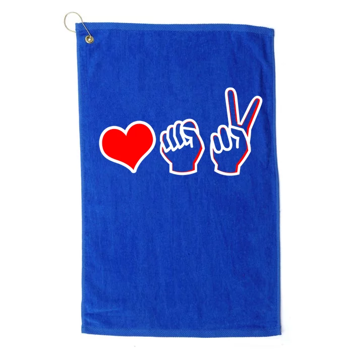 Love Fight Win Platinum Collection Golf Towel