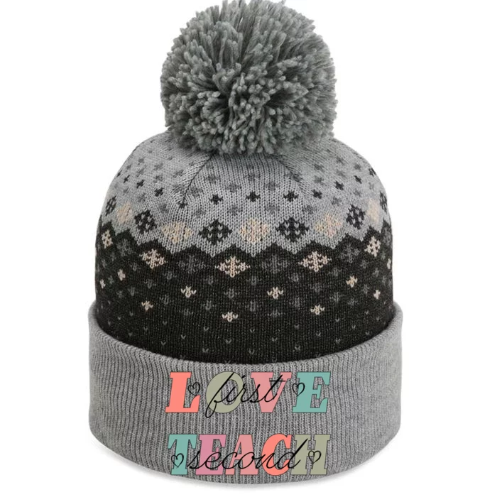 Love First Teach Second The Baniff Cuffed Pom Beanie