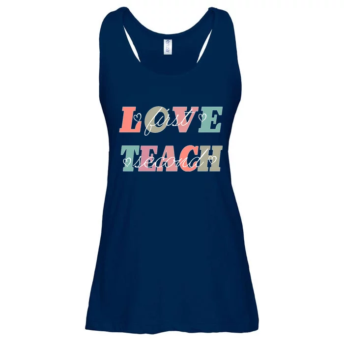 Love First Teach Second Ladies Essential Flowy Tank