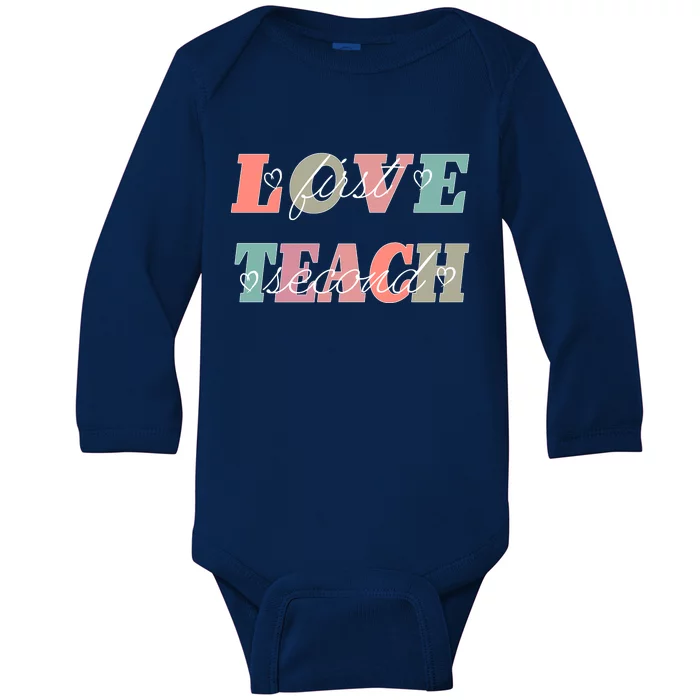 Love First Teach Second Baby Long Sleeve Bodysuit