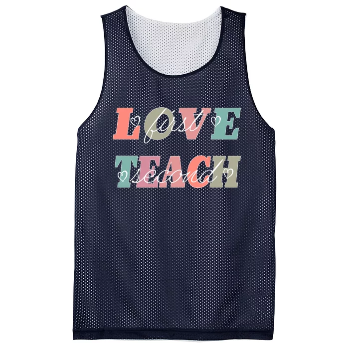 Love First Teach Second Mesh Reversible Basketball Jersey Tank