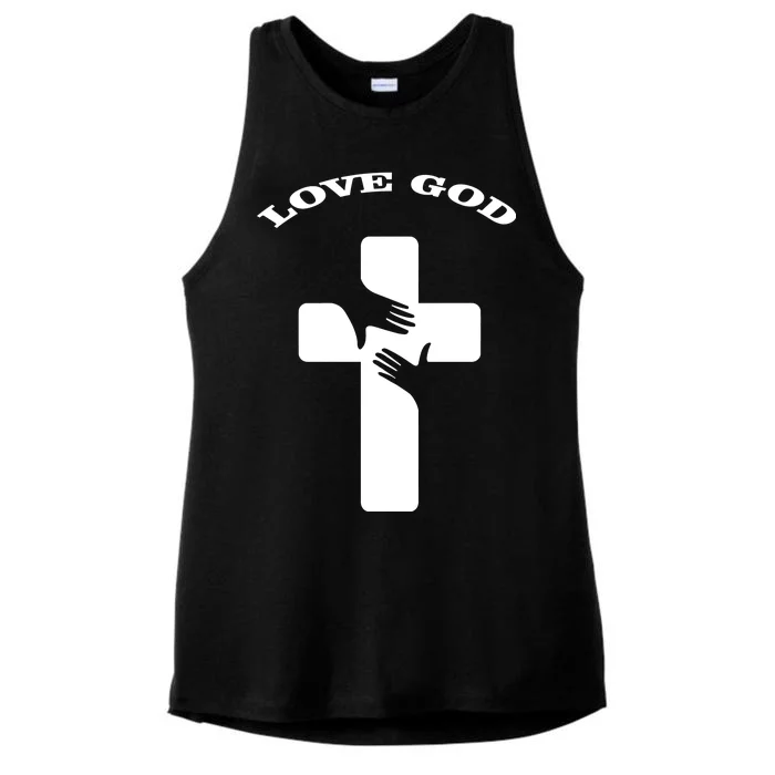 Love God Cross Ladies Tri-Blend Wicking Tank