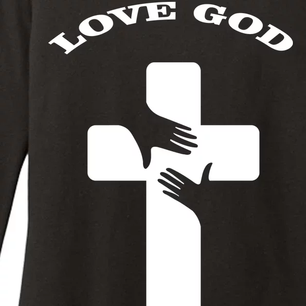 Love God Cross Womens CVC Long Sleeve Shirt