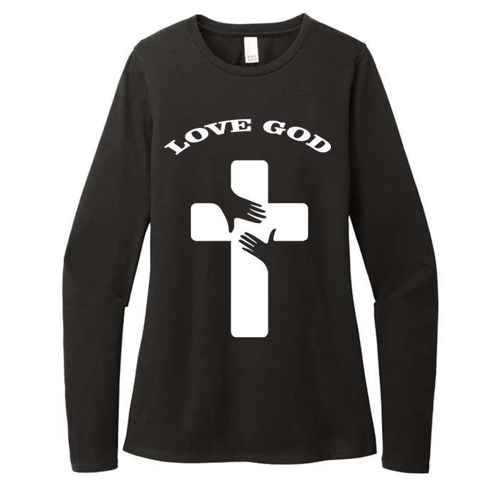 Love God Cross Womens CVC Long Sleeve Shirt