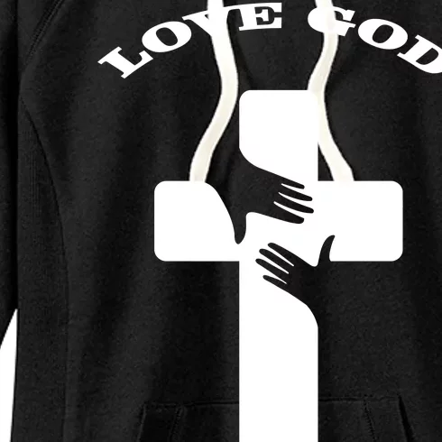 Love God Cross Women's Fleece Hoodie