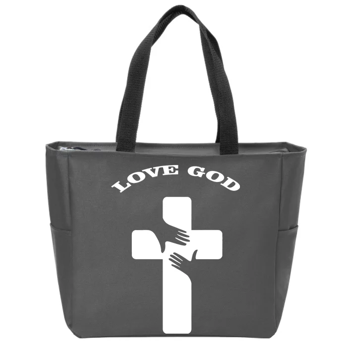 Love God Cross Zip Tote Bag