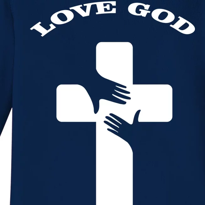 Love God Cross Baby Long Sleeve Bodysuit