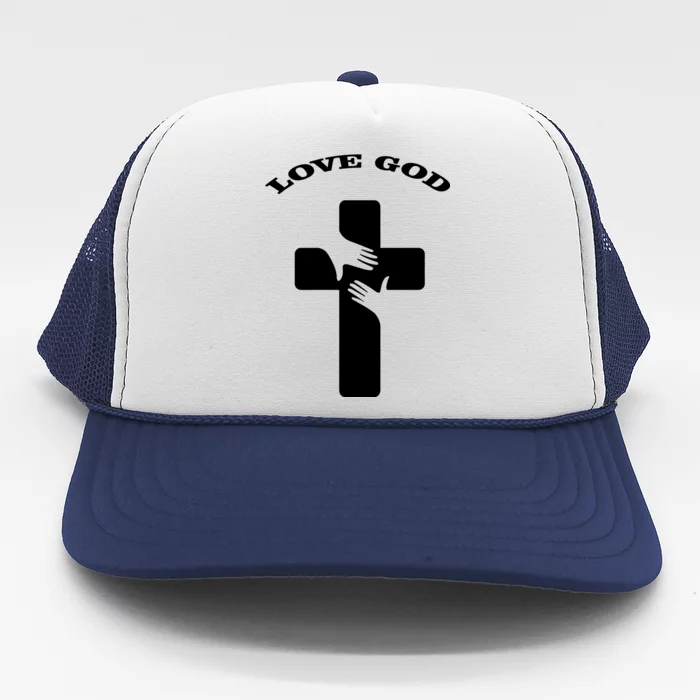 Love God Cross Trucker Hat